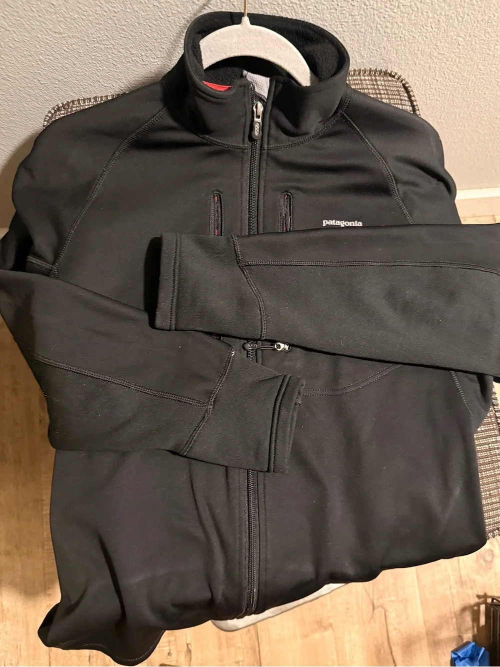 Patagonia Wind Shield Jacket Mens Medium M Black Thermal Lined Full Zip